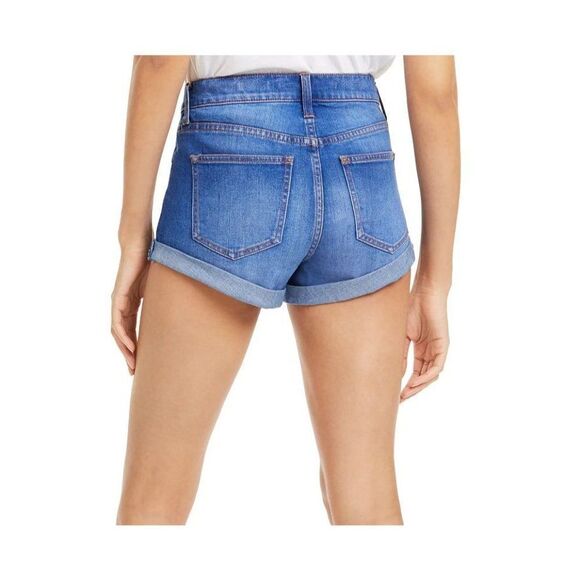 Celebrity Pink High-Rise Mom Jean Short Juniors' 0 24 Blue‎ Faded Cuffed Pockets - Picture 9 of 12